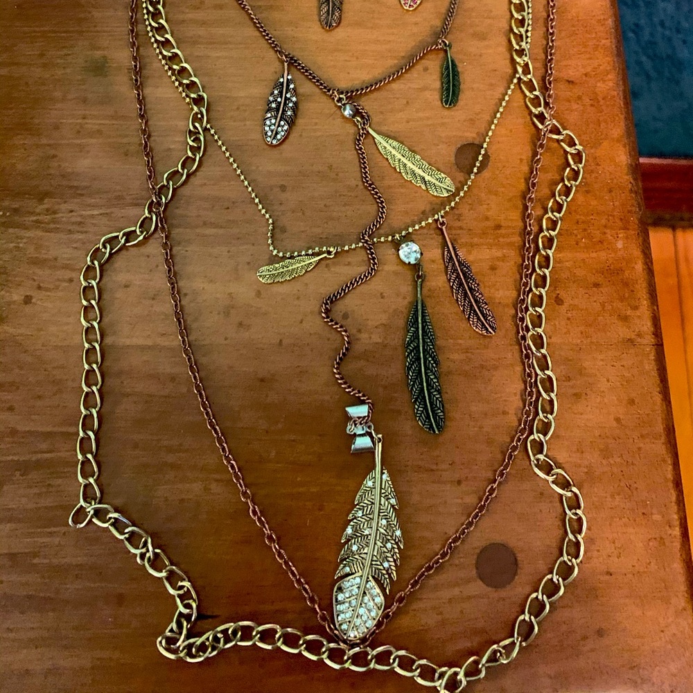 Betsey Johnson - Layered Feather Jewelry Set